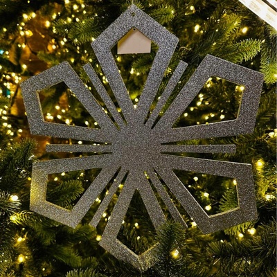 DECOLED Vločka, priemer 40 cm, strieborná