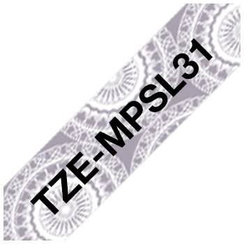 Brother Консуматив за принтер BROTHER TZe-MPSL31 tape black/grey lace pattern 12mm/4m TZEMPSL31 (TZEMPSL31)