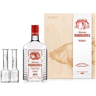 Maruna Marhuľovica Kazeta Ryba 45% 0,7 l (darčekové balenie 2 poháre)