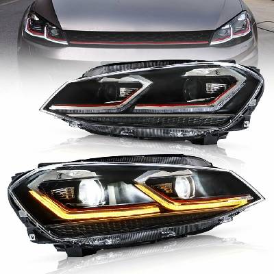 Тунинг led фарове за VW GOLF 7 (2014-2018) черни - Red line (VD-GEF-8125R)