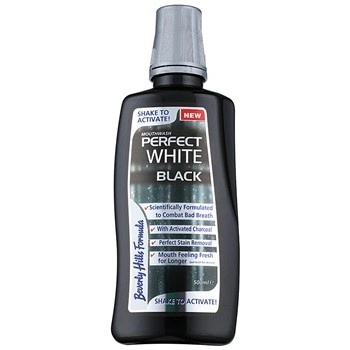 Beverly Hills Formula Perfect White Black bělicí ústní voda s aktivním uhlím pro svěží dech (Perfect Stain Removal, Scientifically Formulated to Combat Bad Breath) 500 ml