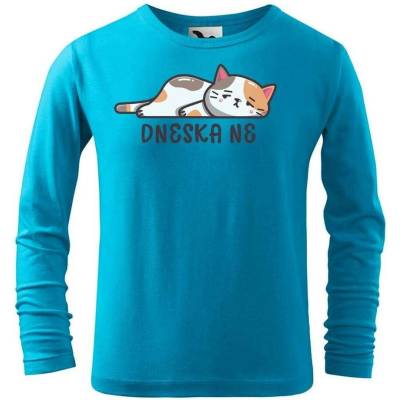 Dobrý triko dětské triko s potiskem Dneska ne Tyrkysová