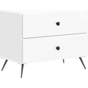 vidaXL Нощен шкаф Бял гланц 62 x 34, 5 x 47, 5 см Инженерна дървесина (895469)