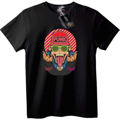NOONEBRAND Тениска Funk Маймуна Рок - 7XL, Black