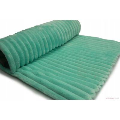 Látka mínky proužky, 300 g/m², šíře 160 cm, metráž, mentolová