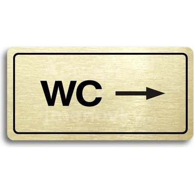 ACCEPT Piktogram WC VPRAVO - zlatá tabulka - černý tisk