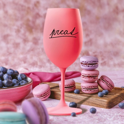 Ahome Sklenice na víno Prcat růžová 450 ml