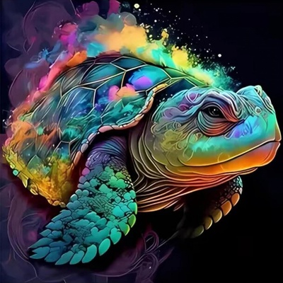 Norimpex diamantové malování Abstraktní barevná želva 30 x 40 cm – Zbozi.Blesk.cz