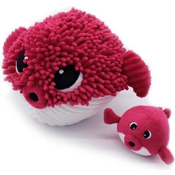 Les Ptipotos Плюшена надуваема риба Gobetou червена - мама с бебе