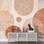 Art Gift Decor Фототапет абстрактни кръгове в бежово и теракота