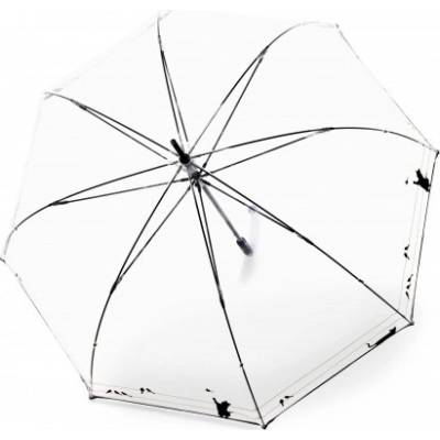 Knirps C.760 Stick Transparent Play dámský průhledný holový deštník
