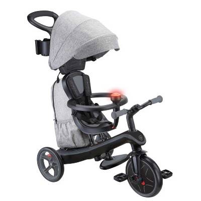 Триколка 4 в 1 globber explorer trike deluxe play със сенник в черен цвят (636-120)