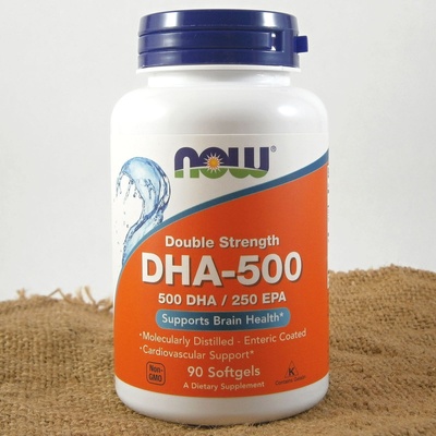 NOW DHA-500 500 mg x 90 softgel kapsúl s enterickým povlakem