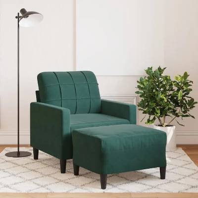 vidaXL 11461.3278259 s podnožkou tmavě zelené 60 cm samet