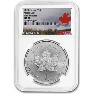 Royal Canadian Mint Stříbrná mince Maple Leaf MS-69 NGC Kanada 1 Oz