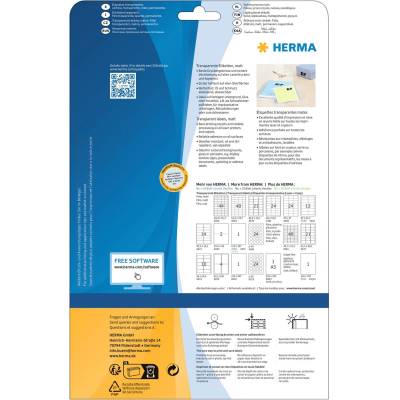 Herma Самозалепващи етикети, A4, полиестерни, 70 х 37 mm, 25 (1540100116)