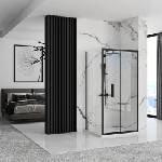 Rea Правоъгълна душ кабина със сгъваема врата Rea Rapid Fold 100x80 черна (5902557342525+5902557342549)