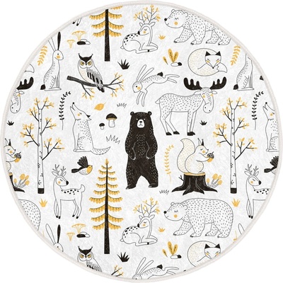 Mila Home Жълто-бял детски килим ø 100 cm Comfort - Mila Home (HKG-HaliRound-Comfort-1078-100x100)