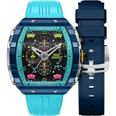 Nubeo Мъжки часовник Nubeo Magellan Chronograph Space Invaders - Cosmic Cobalt Limited (NB-6024-0A)