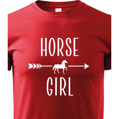 dětské tričko Horse girl červená