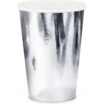 PartyDeco Poháre strieborné 220 ml