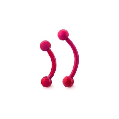 Piercingate piercing do obočí neonový s kuličkami POB00194 kuličky 3růžová