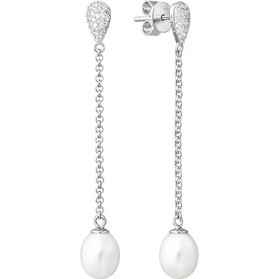 Gaura Pearls Дамски сребърни обеци с естествени перли Gaura Pearls SK19367E-W (SK19367E-W)