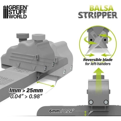 Green Stuff World Balsa Stripper / Rezačka balzových prúžkov + 10 nožov