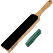 Beavercraft Small Dual-Sided Leather Paddle Strop with P01 Polishing Compound LS