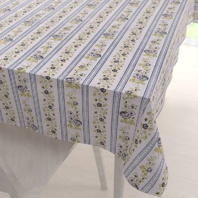 Biante bavlna obdĺžnikový obrus Sandra SA-348 Sivé popínavé kvety a modré pruhy 50x100 cm