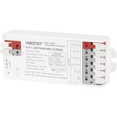 RF řídící jednotka 3v1 Mi-Light E3-RF pro RGB, RGBW, RGB+CCT pásky 12V-24V 12A