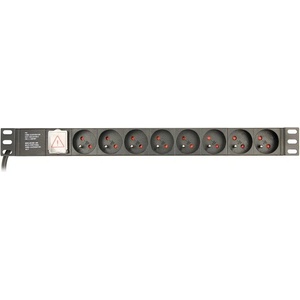 Gembird EG-PDU-014-FC14 разклонител за шкаф PDU 8 гнезда 1U, черен (EG-PDU-014-FC14)