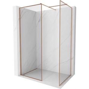 Mexen Kioto-XF стена за душ Walk-in с рамка 110x110 см, прозрачен 10 мм, четкана мед - 800-110-202-04-65-110-XF (800-110-202-04-65-110-XF)