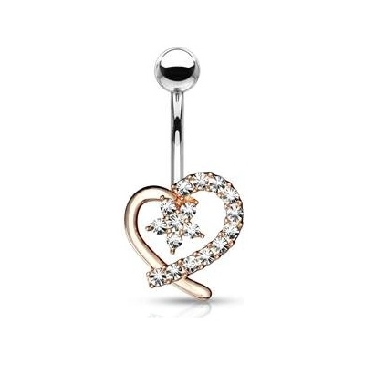 Šperky4U piercing do pupíku čiré zirkony WP0027-RD