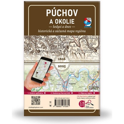 VKÚ Harmanec Porovnávacia mapa Púchov a okolie kedysi a dnes