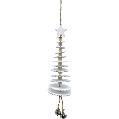 H&L Závěsný Vánoční stromek natural 30cm kolečka DH8001000