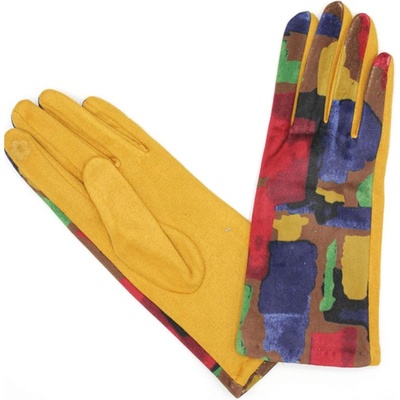 Krumlovanka Žluté zimní rukavice s podšívkou mikroplyš P-17106A-3