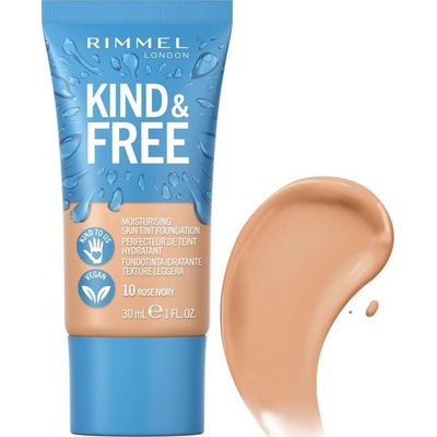 Rimmel London Kind & Free Moisturising Skin Tint Foundation hydratační make-up 10 Rose Ivory 30 ml