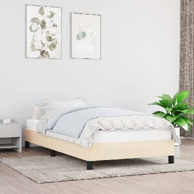 Nábytek XL 346677 Rám postele bez matrací krémově textil