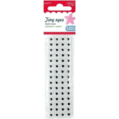 DACOart Samolepicí černobílá očka - 6 mm - 120 ks