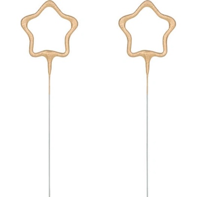 Prskavky ve tvaru hvězdy zlatá 16,5 cm 2 ks