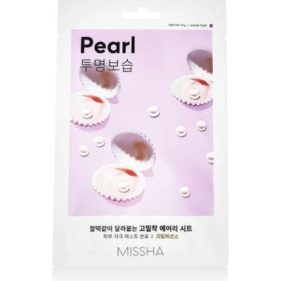 Missha Airy Fit Sheet Mask Pearl озаряваща текстилна маска за лице 19 g унисекс
