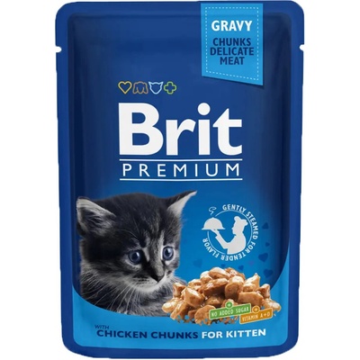 Brit Premium Cat Kitten Chicken Chunks 24 x 100 g