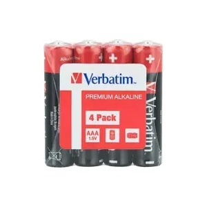 Verbatim Батерия, Verbatim ALKALINE BATTERY AAA 4 PACK (SHRINK WRAP) (49500)