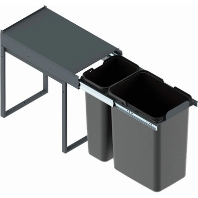 Rejs Koš odpadkový JC603 30V 20 l + 9 l v440 mm plnovýsuv soft šedý