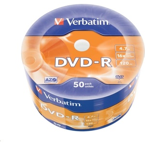 Verbatim DVD-R (50-пакет) 16x WRAP 4.7GB MATT (43788)