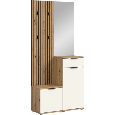 Sconto Predsieňová zostava SIMPLE biela/dub artisan