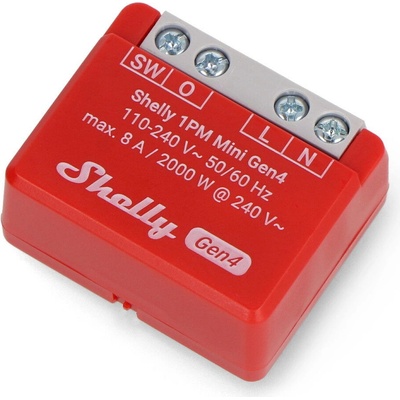 Shelly 1PM Mini Gen4 2ks balení spínací modul s měřením spotřeby 1x 8A (WiFi, Bluetooth, Zigbee, Matter) SHELLY-1PM-Mini-Gen4-2-PACK