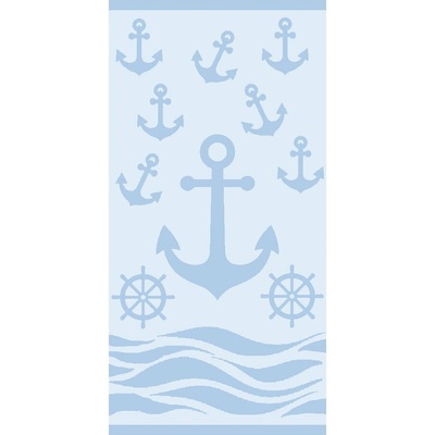 B.E.S. plážová osuška 70 x 140 cm Anchor svetlomodrá