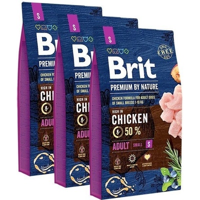 Brit Premium by Nature Adult Small Breed Chicken 3 x 8 kg